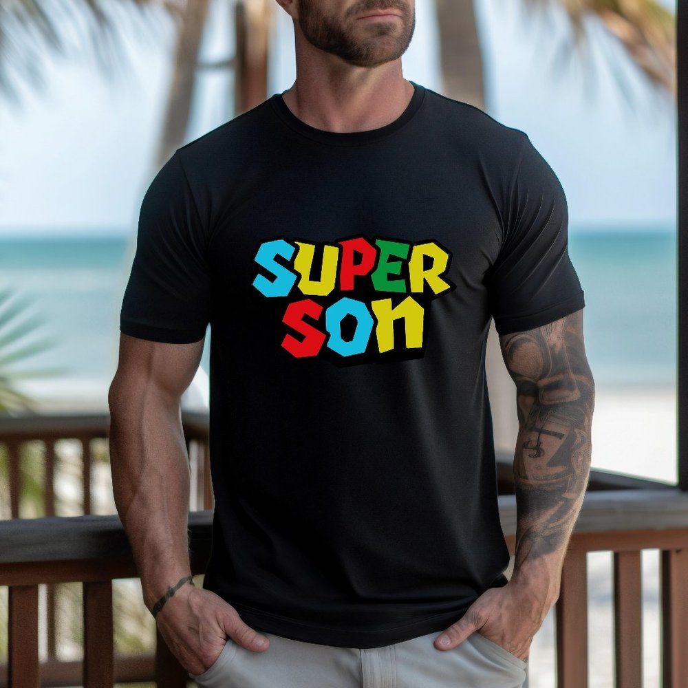 Super Dad Son Like a Mario's Classic Bros Vintage Classic Unisextee